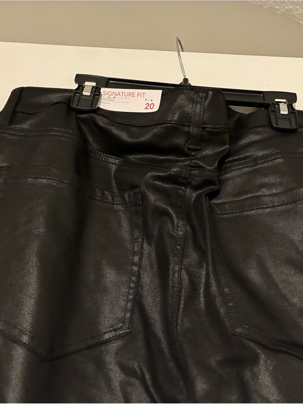 Lane Bryant Black Coated Straight Leg Jeans